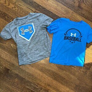 2 boys under armour baseball tees size 5
